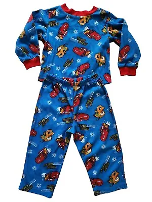 Disney Pixar Cars Lightning McQueen Toddler Boy's 2 Piece Pajamas Size 3T  • $12