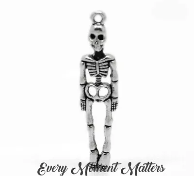 £2.59 • Buy 10 X Tibetan Silver HALLOWEEN SKELETON 39mmx9mm Charms Pendants