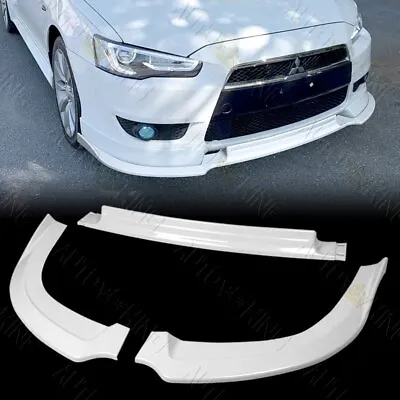 Fit 08-15 Mitsubishi Lancer Painted White Front Bumper Splitter Spoiler Lip Kit • $109.24