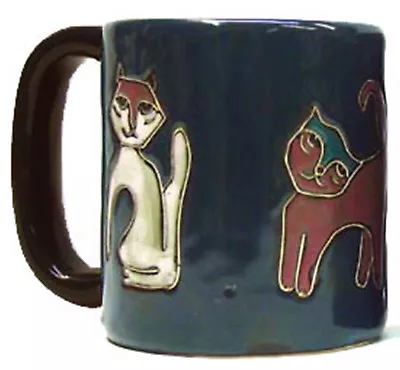 Mara Stoneware Mug - Cats - Blue 16 Oz  (510P3)  • $22.95