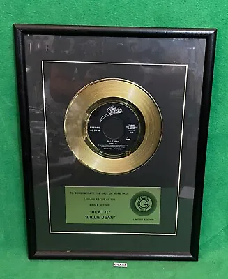 Michael Jackson BEAT IT Billie Jean 45 Single GOLD RECORD 1.000000 Sold Award. • $599
