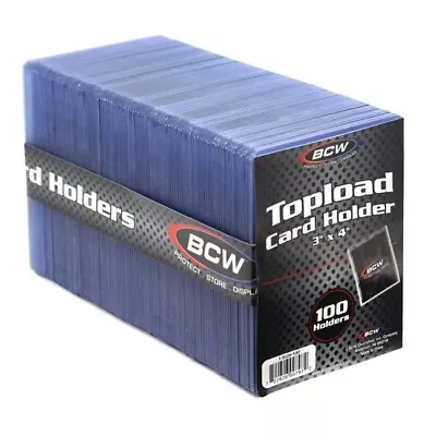 (100) BCW 3x4 Regular Card Toploaders ( 1 X 100 Count ) New Sealed/Free Shipping • $13.99