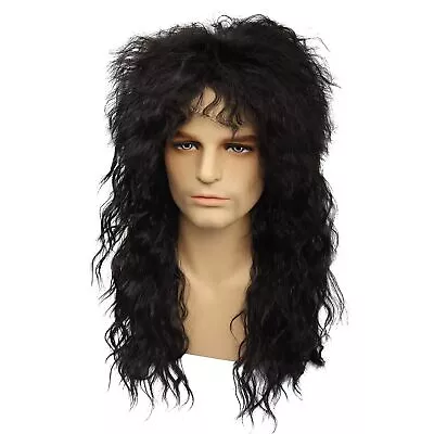 80s Rocker Punk Wig Long Curly Wig For Men And Women Retro Mullet Wigs For Ha... • $27.31