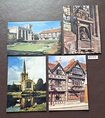 Set Of 4 J Arthur Dixon Vintage Postcards Of Stratford-upon-Avon (P171) • £4