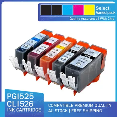 Non-OEM Ink Cartridge PGI-525 CLI-526 For Canon Pixma MG5150 MG6150 MG5350 • $6.39