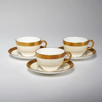 Set Of Three (3) Vntg. Minton  Buckingham  Tea Cups & Saucers Gold Encrusted • $70