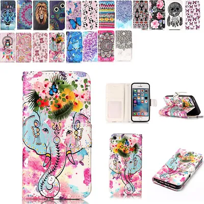 Painting Leather Flip Stand Card Wallet Case Cover For IPod Touch 5th 6th Gen • £48