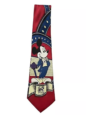 MERCEDES High Fashion Handmade Silk Red Mickey Mouse  Men’s Tie • $14.99