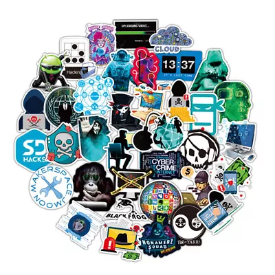 ⭐ 50 Piece Hacker/Network/Bitcoin / Cyber / PC Style Sticker Bomb Sticker • $26.35