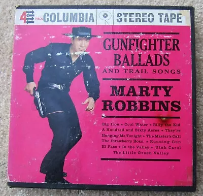 Marty Robbins Gunfighter Ballads / Jimmie Rodgers 15 Hit 2 On 1 Reel 2 Reel Tape • $25.02