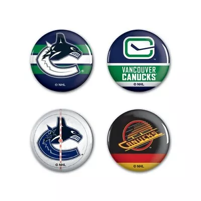 Vancouver Canucks Wincraft NHL Button Pins 4 Pack 1-1/4  Round FREE SHIP! • $11.99