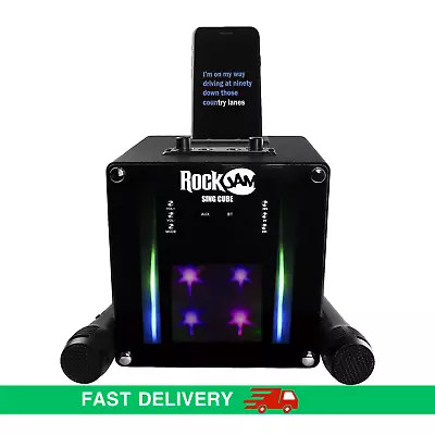 RockJam Singcube Karaoke Machine 2 Mics Party Cube 5W Rechargeable Bluetooth • £24.50