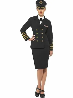 Ladies Navy Officer Fancy Dress Costume Sexy Uniform Themed Party Dress Up • £34.24