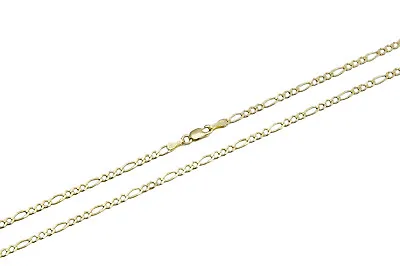 14k Solid Yellow Gold  Figaro Link  Chain Necklace 1.5mm -11.5mm  Sz 16 -30  • $287.28