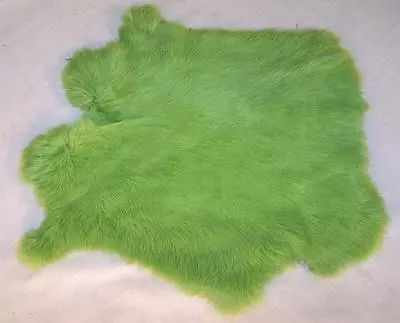 RABBIT SKIN GREEN COLOR Fur Pelt Bunny Soft Crafts Supply Rabbits Skins Furs • $9.99