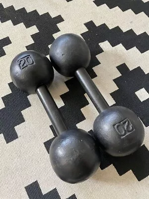 2x 20LB Jackson Globe Dumbbells Vintage *Intensely Rare* LOCAL PICKUP ONLY • $270