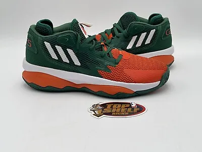 New Ds Adidas Dame 8 Miami Hurricanes Size 8 Authentic Basketball Nba Sneaker • $65