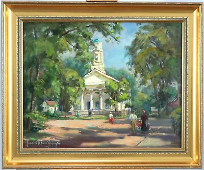 Juanita Lebarre Symington (1904-1980) Canadian Oil Ipswich Mass. 1957 Landscape  • $650