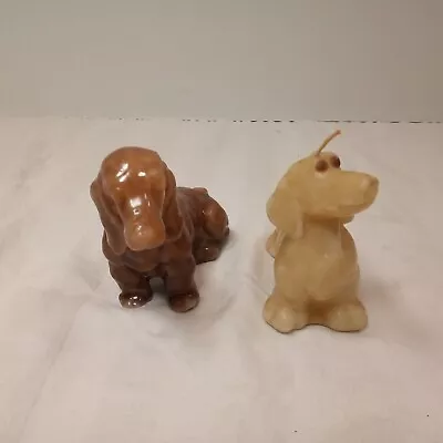 Pair 2 Vintage Dachshund Weiner Dog Candles Figures Never Lit 5  & 7” READ • $6