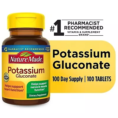 Potassium 550mg 100 Tablets Gluten Free Exp. 11/2026 #1 Recommended Heart Muscle • $9.90