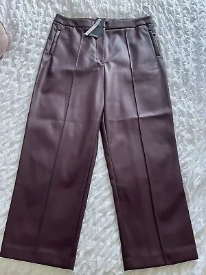 £12.99 • Buy M&S The Evie Straight Leg Faux Leather Trousers Size 14 Regular NEW