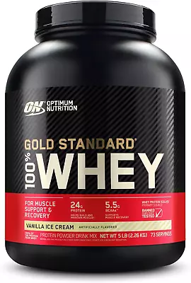 Gold Standard 100% Whey Protein Powder Vanilla Ice Cream 5 Pound (Packaging Ma • $109.94