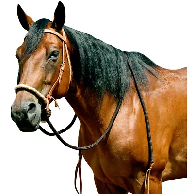 MUSTANG Brown Nylon Breaking Hackamore For Horses With Round Braided Noseband • $83.73