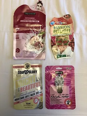 Set Of 4 SHEET MASK Various Pack Soap And Glory Beauty Facial Spa Treatment • £8.99