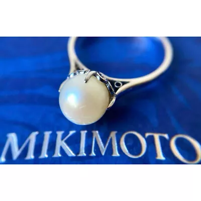 Mikimoto 8mm Pearl 1P Pearl Size 12 White Gold Ring K14 Limited From JAPAN◎ • £317.58