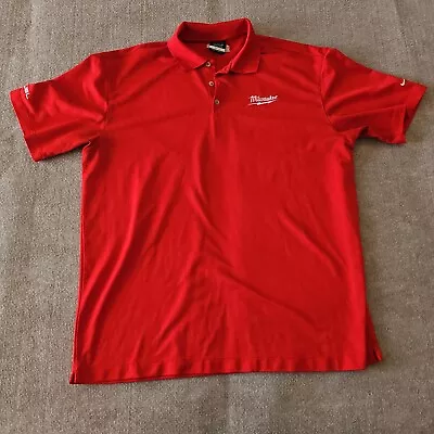 NIKE Polo Golf Shirt Mens 2XL Milwaukee Tools Dri Fit Performance Logo • $18.45