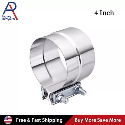 4  Inch Stainless Steel Lap Joint Exhaust Clamp Muffler Sleeve Coupler  • $8.99