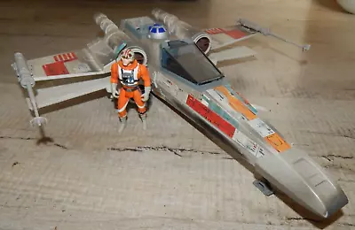 STARWARS POWER OF THE FORCE X-WING FIGHTER With LUKE X-WING PILOT 1995 • £20