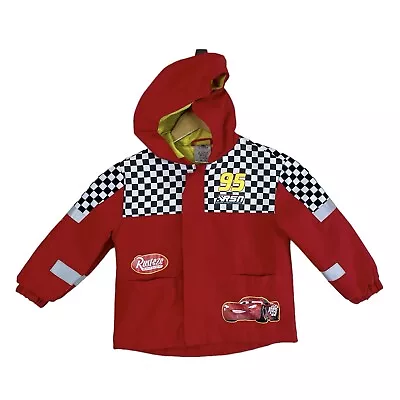 Disney Lightning McQueen Cars Packable Rain Jacket Six 3 Attached Carry Bag Kids • $18