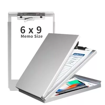 Aluminum Clipboard With StorageMemo Size Recycled Metal Form Holder Binder Fi... • $27.73