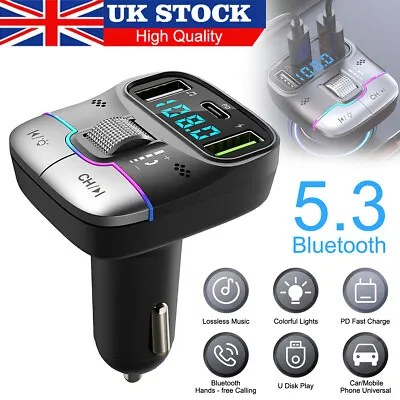 Bluetooth Wireless Car FM Transmitter MP3 Player Radio 25W USB Charger Adapter • £12.49