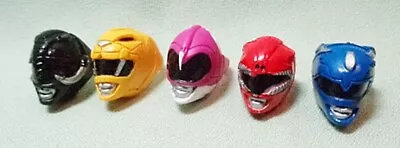 Mighty Morphin Power Rangers Helmet Rings 5 Different Exc Condition Saban • $10