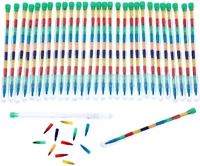 New Children Kids Swap Swop Point Crayons Stacker Pencils Party Loot Bag Fillers • £4.45