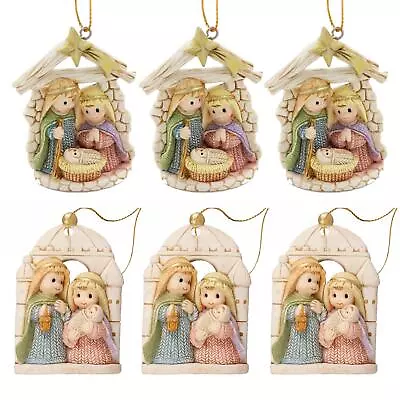 Set Of 3 Christmas Nativity Resin Hanging Tree Decorations • £8.99