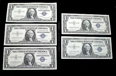 1957 Silver Cerificates $1 Dollar 5 High Grade Currency⭐star Notes • $20