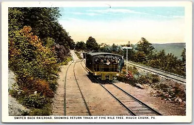 Switch Back Railroad Showing Return Track Five Mile Tree Mauch Chunk PA Postcard • $11.99