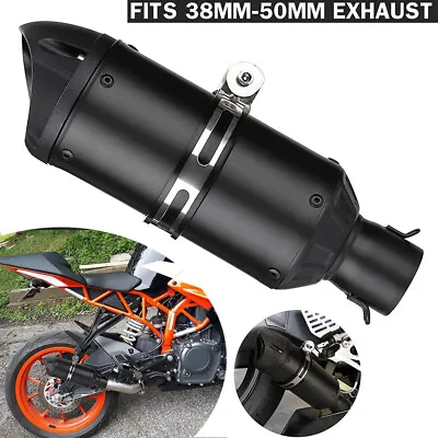 $47.44 • Buy Slip On 51mm Motorcycle Exhaust Muffler Tail Pipe Black For Suzuki GSXR600 SV650