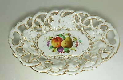 C.T. Carl Tielsch Altwasser Germany Porcelain Fruit Oval Bowl 1875 - 1909 • $234.99