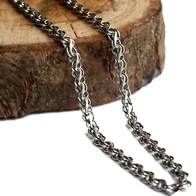 Rolo Chain Necklace 925 Solid Sterling Silver 3 Mm Thick Oxidized 22  24  26  • $105.41