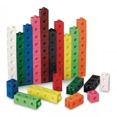 Snap Linking Cubes  100x 2cm Counting Interlock Building Maths Early Learning • £10.49