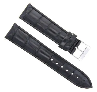 22mm Italian Watch Leather Strap Band For 42mm Montblanc Timewalker Watch Black • $17.95