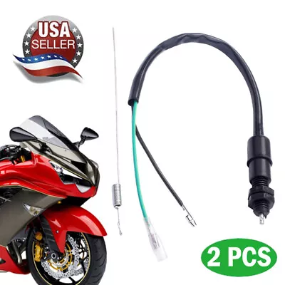 2X Universal Motorcycle Pit Dirt Bike ATV Rear Brake Stop Light Switch W/ Spring • $7.99