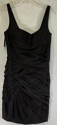 Size 4 Mignon Black Shoulder Strap Mini NWT MSRP $310 Little Black Dress LBD • $34.96