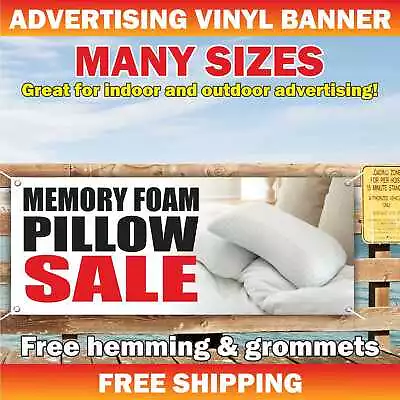 MEMORY FOAM PILLOW SALE Advertising Banner Vinyl Mesh Sign Mattress Sheet Sets • $41.95