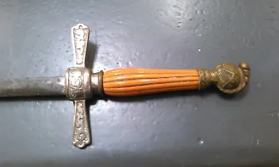 Believed To Be A Masonic Sword No Makers Marks Or Name Knights Head; 27  Blade • £145.92