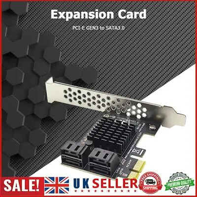 4 Port SATA III PCIe Card 6Gbps SATA 3.0 To PCI Express 1X Adapter With Bracket  • £15.96